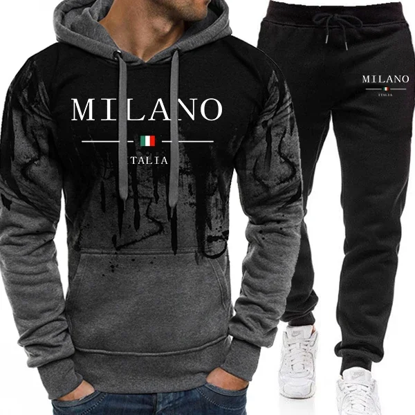 

Italy Fashion Men's Tracksuit Hoodies Sweatpants High Quality Male Winter Daily Casual Sports Jogging Suit Gym Fitness Outfits