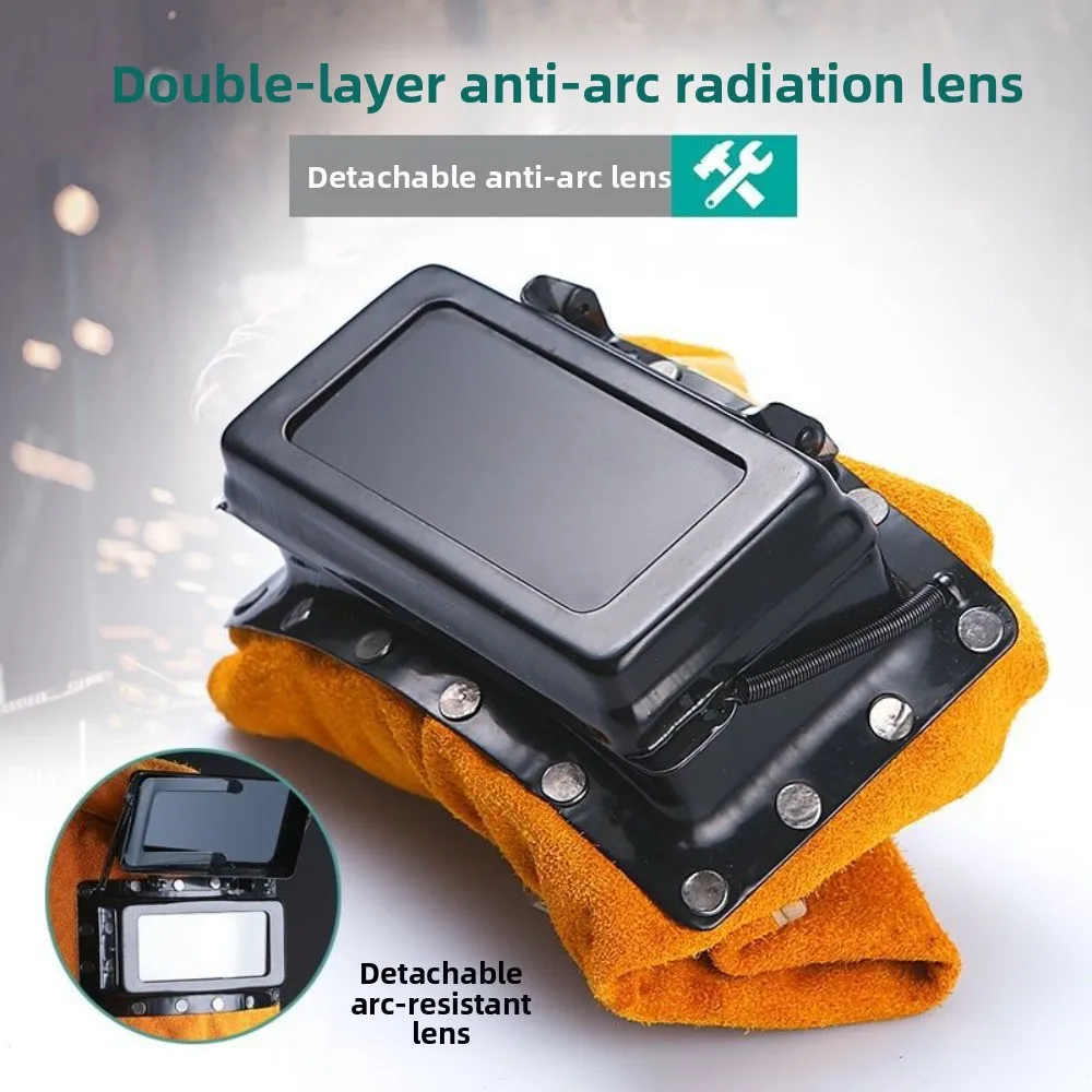 Head-mounted welding mask Welding glasses Argon arc welding cowhide protective mask