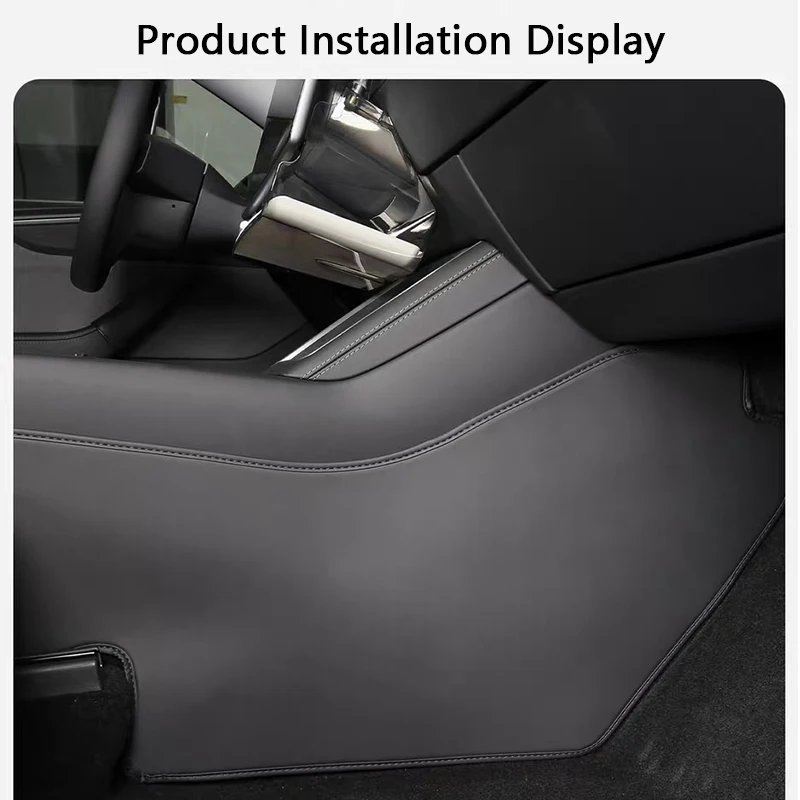 Auto-Mittelkonsole Seitlich Erweiterte Anti-Kick-Polsterung für Tesla Model YL 6-Sitzer / Y Juniper Leder Anti-Schmutz Schutzpolster Abdeckung – Detail 8