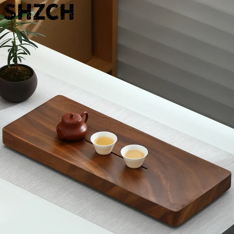 High-Grade Walnut Tea Tray Teaware Dry Bubble Table Small Water Storage Tray for Elegant Tea Ceremony & Business Gifts