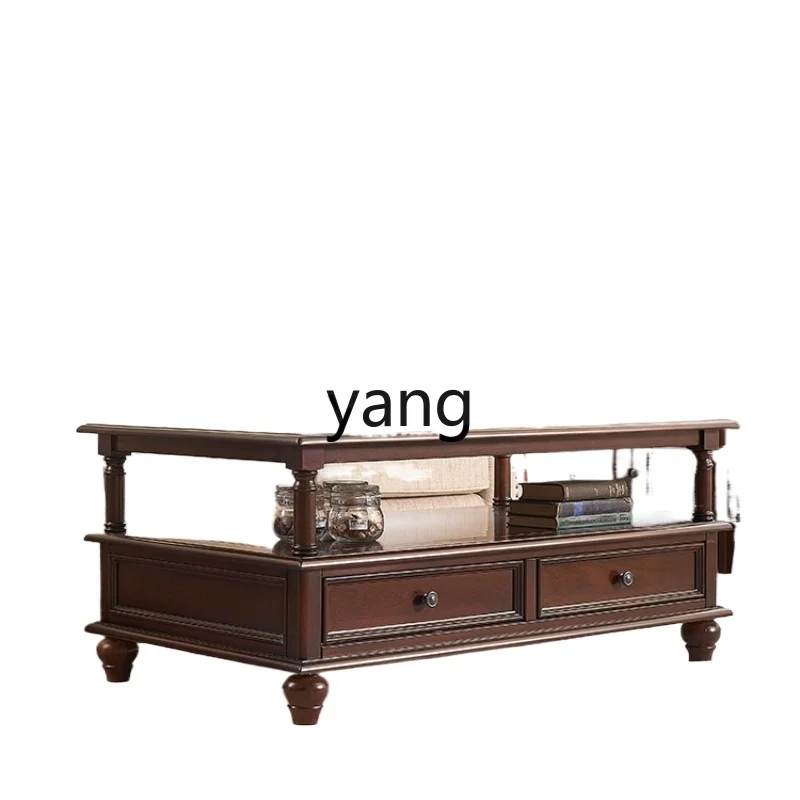 

ZYF retro solid wood coffee table living room home simple living room tea table