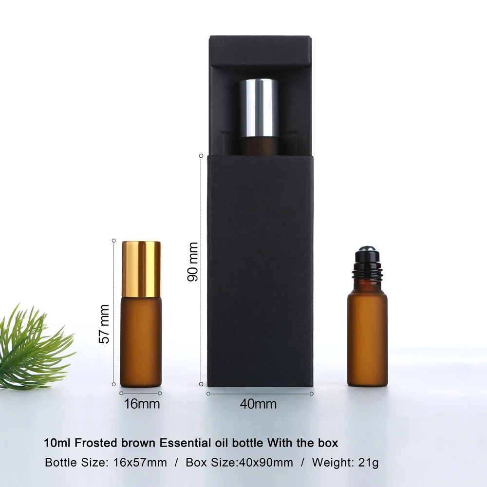 20/30 ชิ้น 5 มิลลิลิตรน้ำมันหอมระเหยแก้วลูกกลิ้ง, สีน้ำตาลฝ้า, ขนาดกะทัดรัดแบบพกพาขวดเติมน้ำหอม, พร้อมกล่องหรูหรา