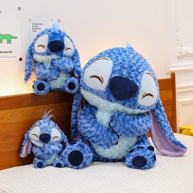 30-80cm Disney Lilo and Stitch Plush Toys Anime Plushie Cartoon Blue Stich Dolls Kawaii Pillow Stuffed Children's Birthday Gift