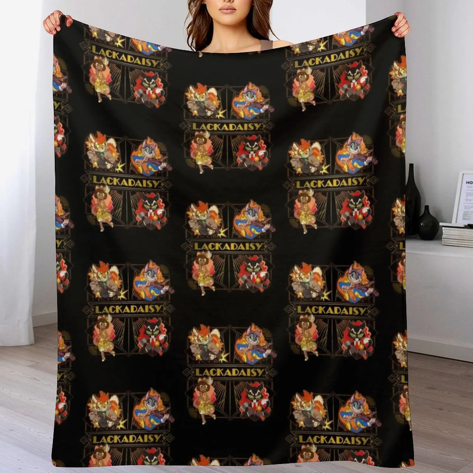 

Lackadaisy Set Pin Throw Blanket Cute Personalized Gift sofa bed Warm Blankets