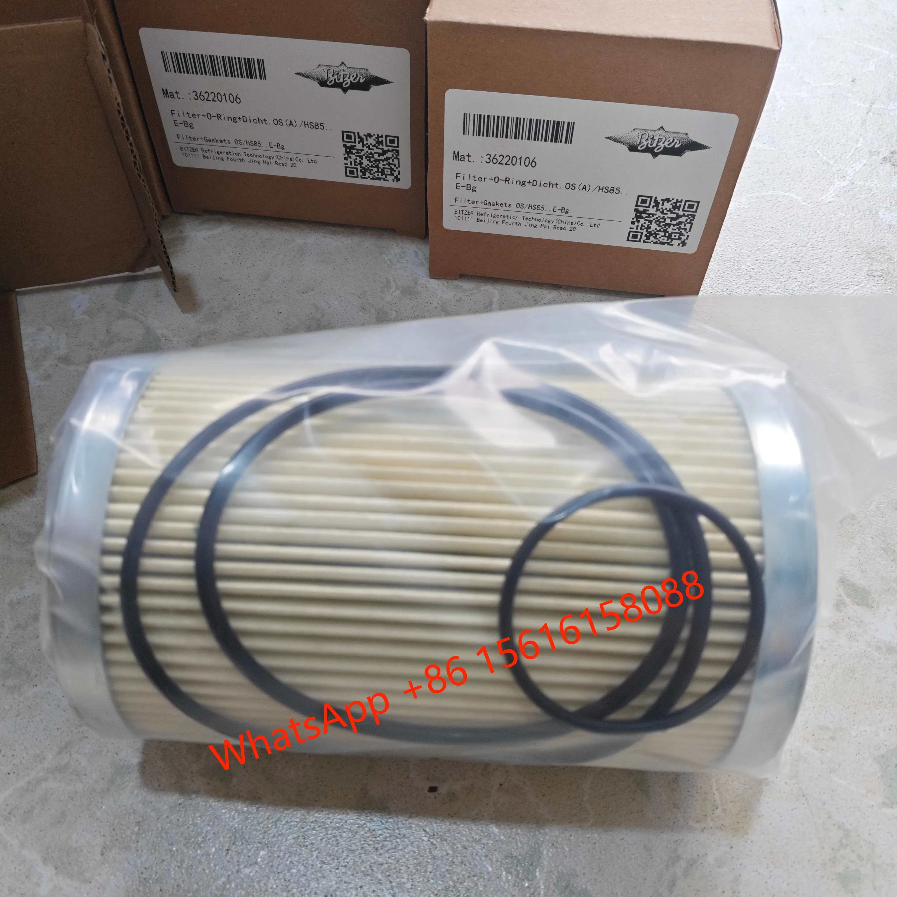 New Bitzer oil filter element, low temperature screw 36220407 (36220106) with O-ring 36220410