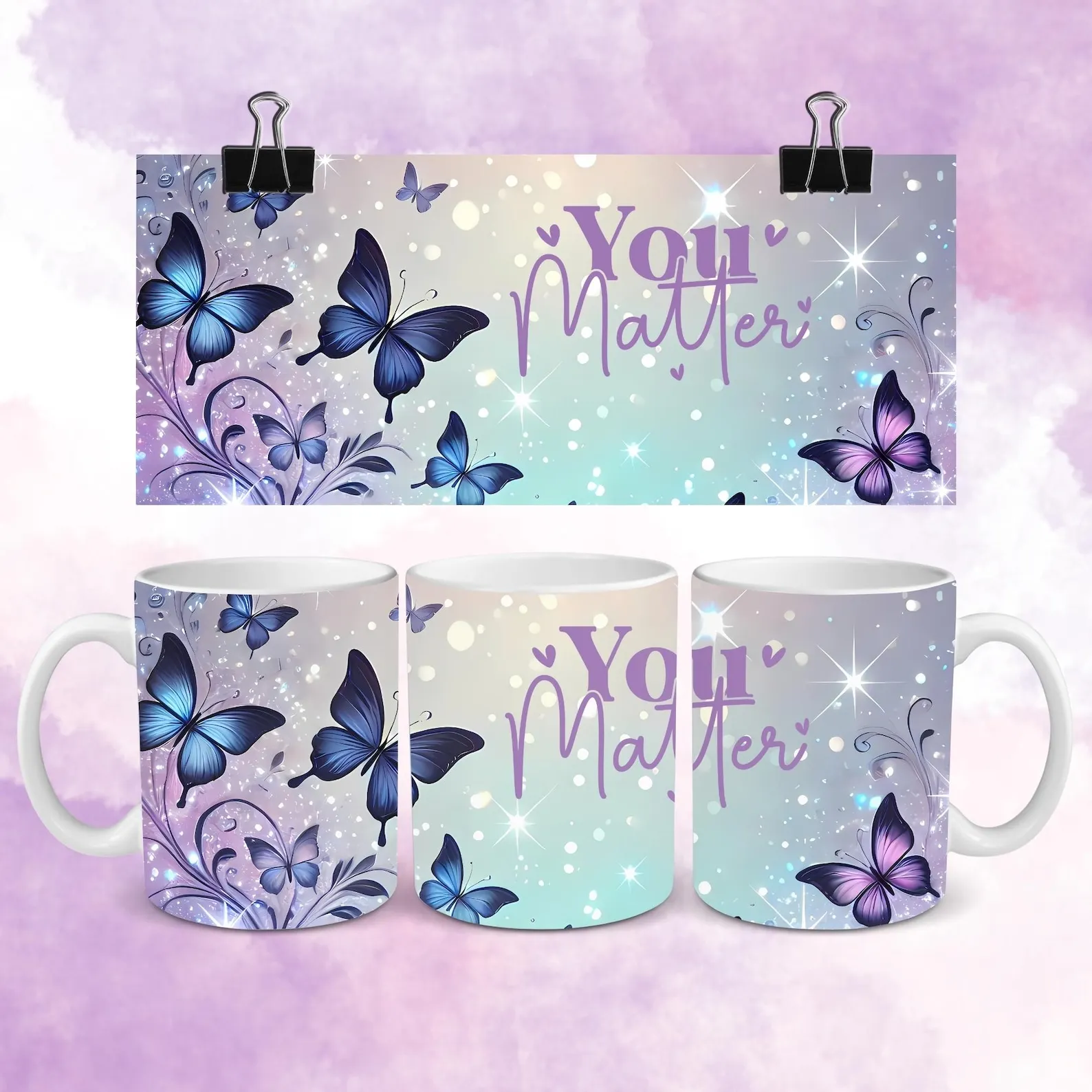 Daily Reminders PNG Mug Wrap 11oz 15oz Mental Health Self Love Positive Quotes Boho Daily Affirmations Motivation Inspirational