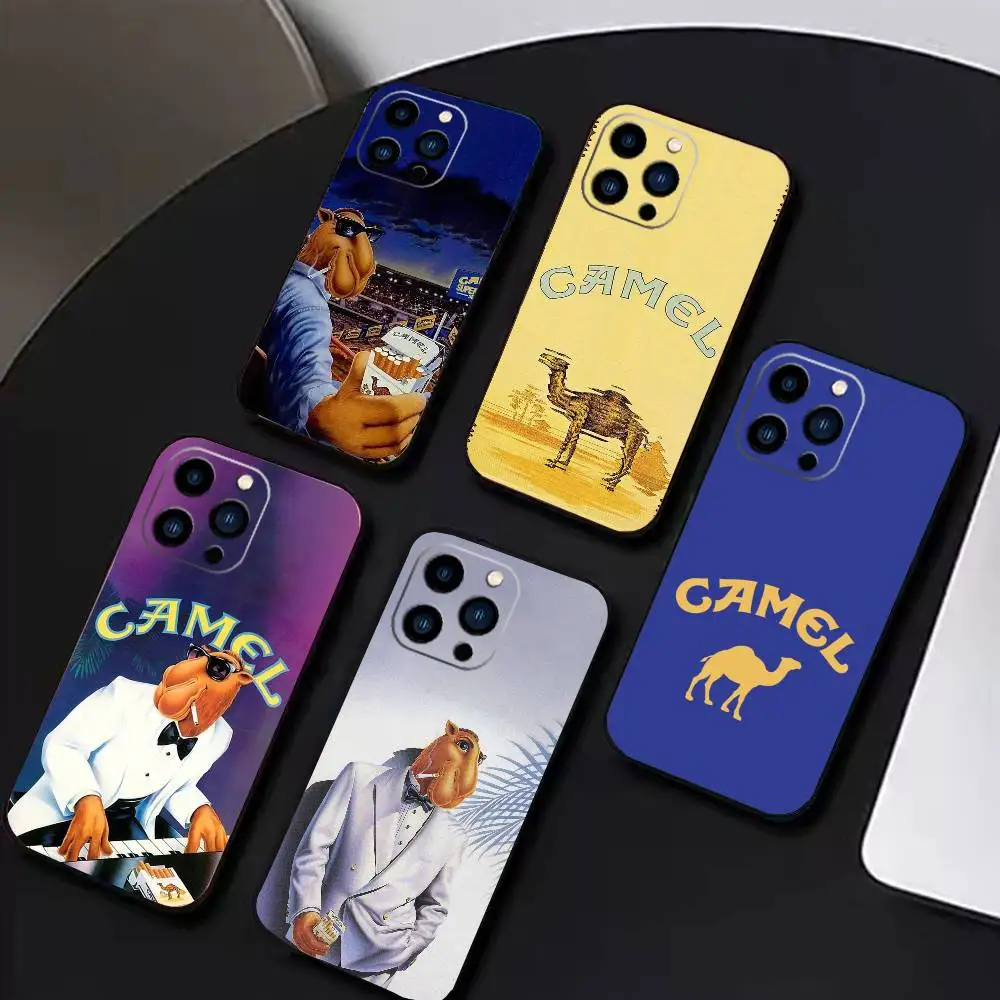 

Cigarette-Brand Camel Phone Case For iPhone 17 16 15 14 13 12 Max Plus Silicone Black Cover