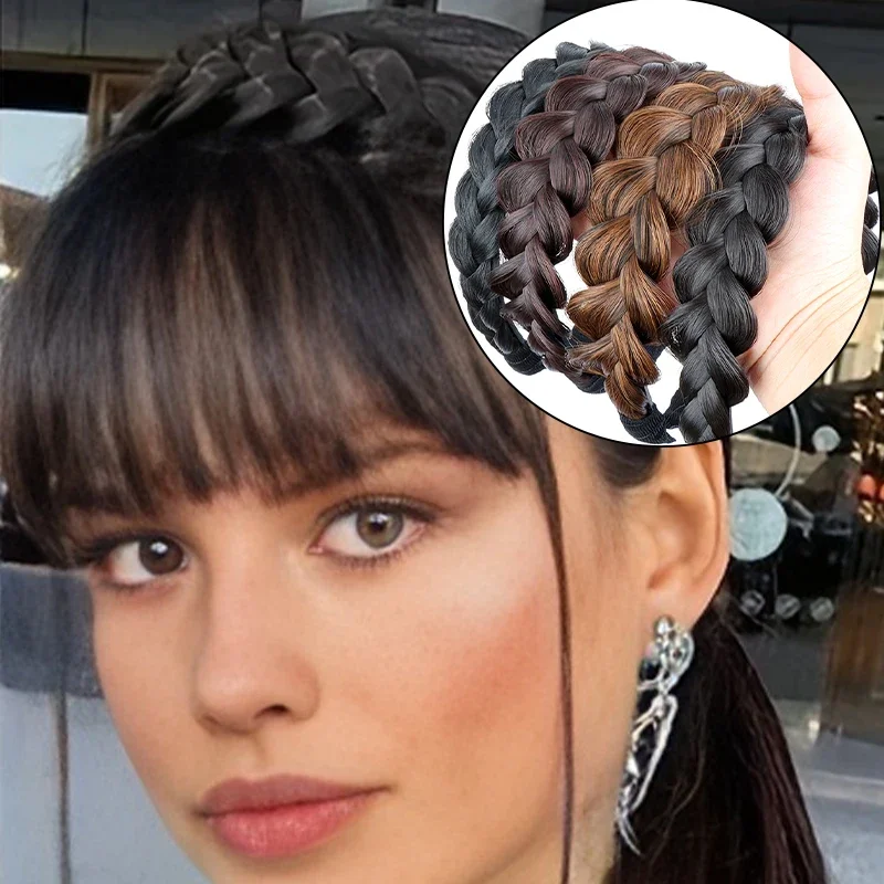 المرأة شعر مستعار تويست مضفر عقال هوب موضة إكسسوارات الشعر شريط مرن غير قابل للانزلاق للنساء والفتيات #1