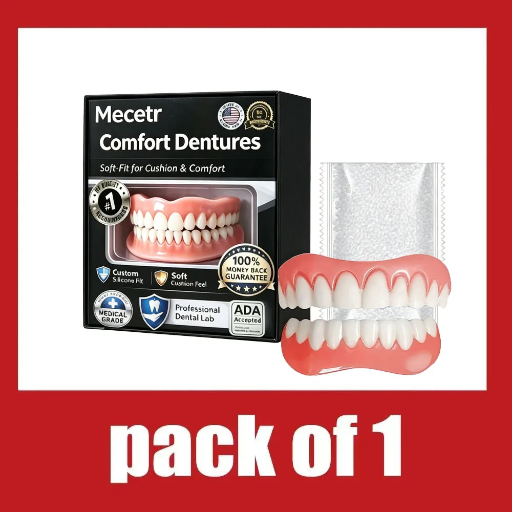 Full Set Natural Dentures Upper & Lower Silicone Fake Teeth Braces Comfort Fit Instant Confidence Smile Oral Care For Men Women