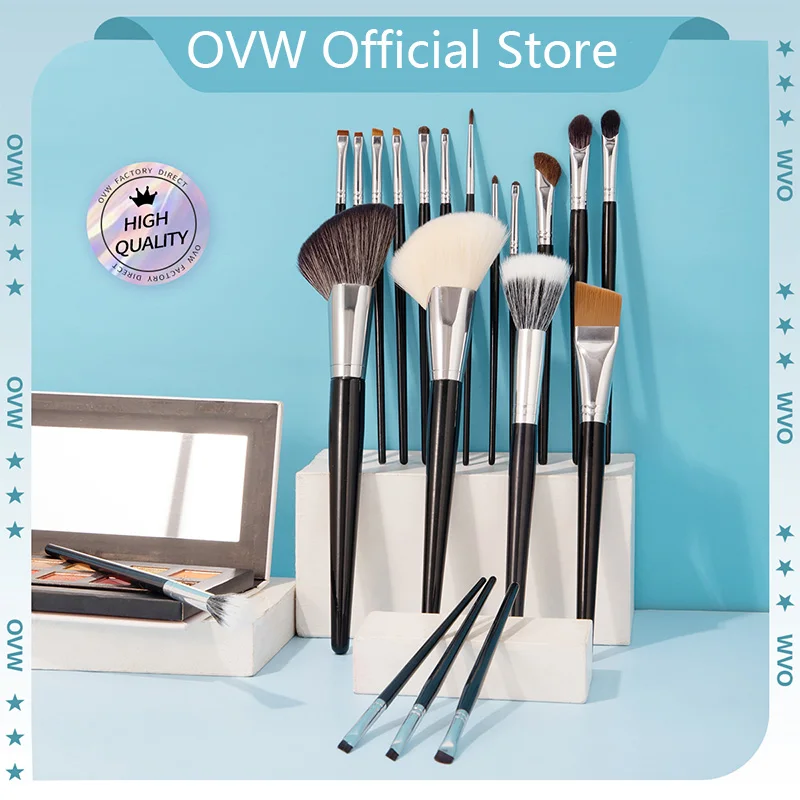 Ovw novos pincéis de maquiagem alça preta macio macio sombra fundação corretivo mistura blush escova cosméticos ferramenta beleza