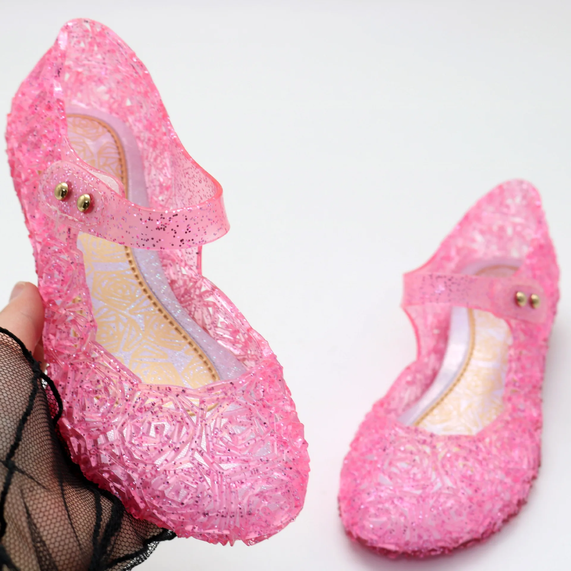 Children's Shoes Fate Girls' Princess  Shoes Performance Shoes Bag Heel Girls' High Heels Children's Crystal