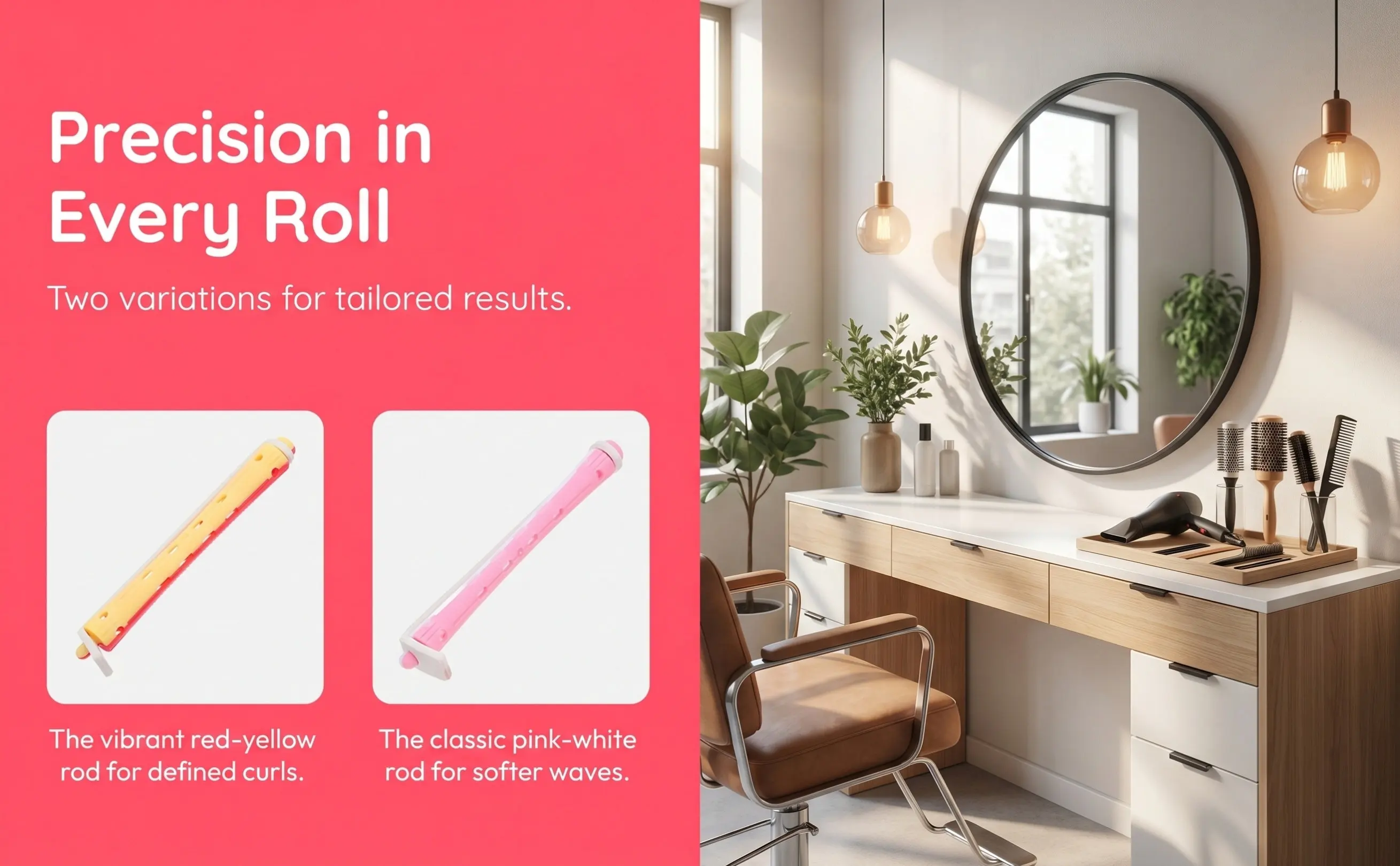 24Pcs Perm Rods Hair Curling Tools Dual Color Cold Perm Rollers No Heat Damage for Straight Curly Hair Hairdressing Rods Curling