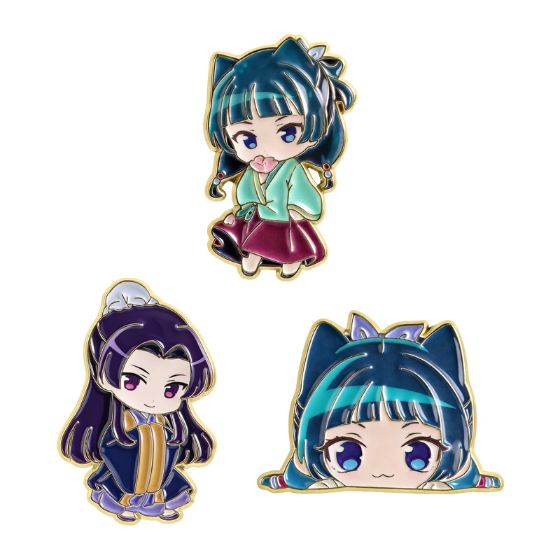 Broches en émail Maomao, badges de roman léger, broches mignonnes de personnages de dessins animés japonais, bijoux, cadeau pour les fans et les amis