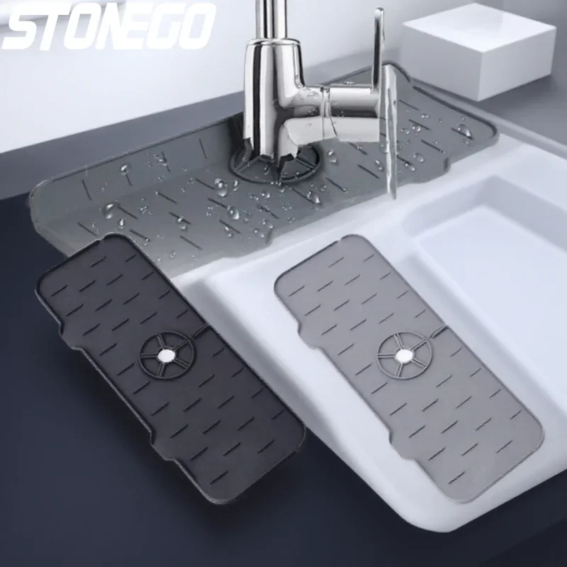 

Силиконовый брызговик для раковины, кран, лоток для капель, защита для кухни, ванной комнаты, впитывающий коврик