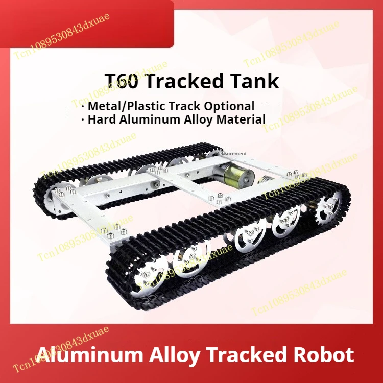 T60 Tracked Tank Vehicle, Aluminum Alloy DIY Robot Model, Supports Four-Wheel-Drive Tracked Vehicle Development