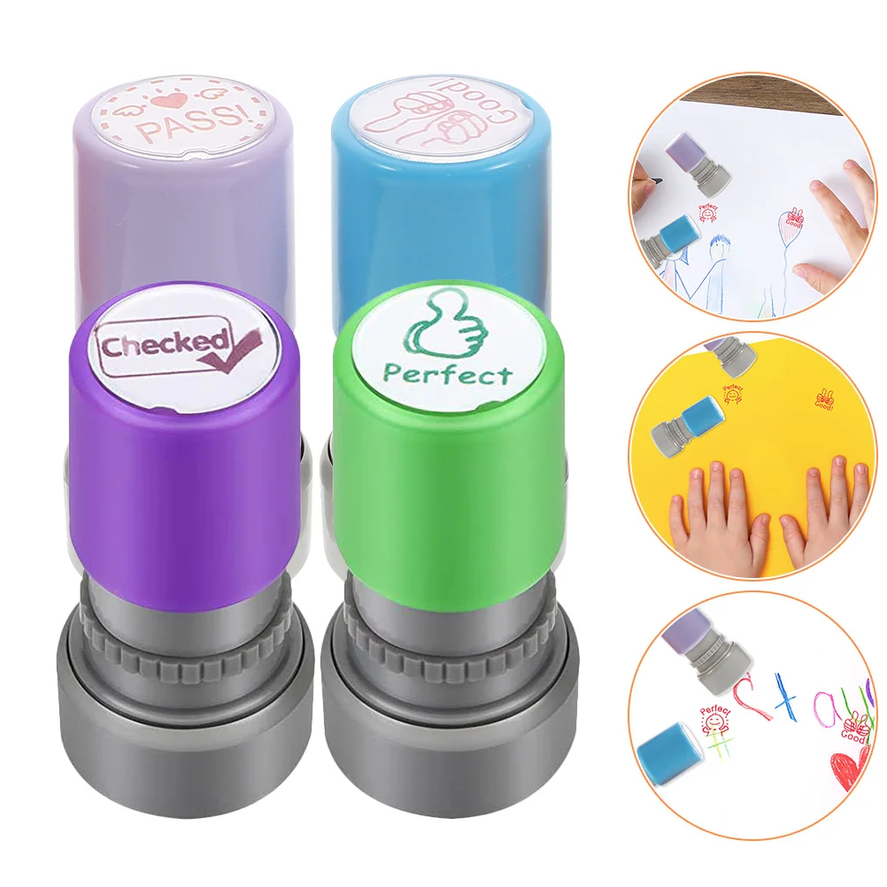 Kids Photosensitive Educational Stampers, Teacher Reward Seals, Aula Suprimentos, Homework, Selos Essenciais