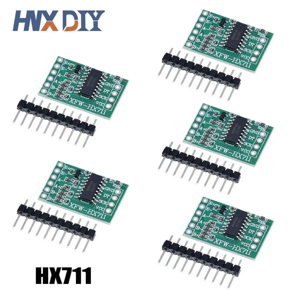 5pcs XFW-HX711 Weighing Sensor Dual-Channel 24 Bit Precision A/D Module Pressure Sensor HX711 Weighing Sensors Electronic Scale