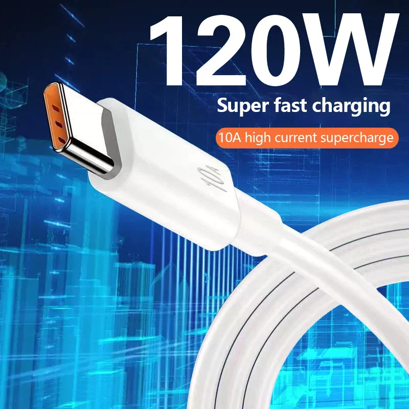 120W 10A USB Type C USB Cable Super Fast Charing Line Quick Charge USB C Cables Data Cord 1/1.5/2M