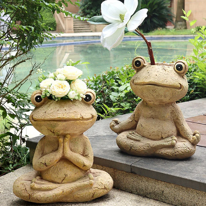 

Garden decoration yoga frog animal flower pot outdoor courtyard arrangement villa garden balcony creative landscaping ornament