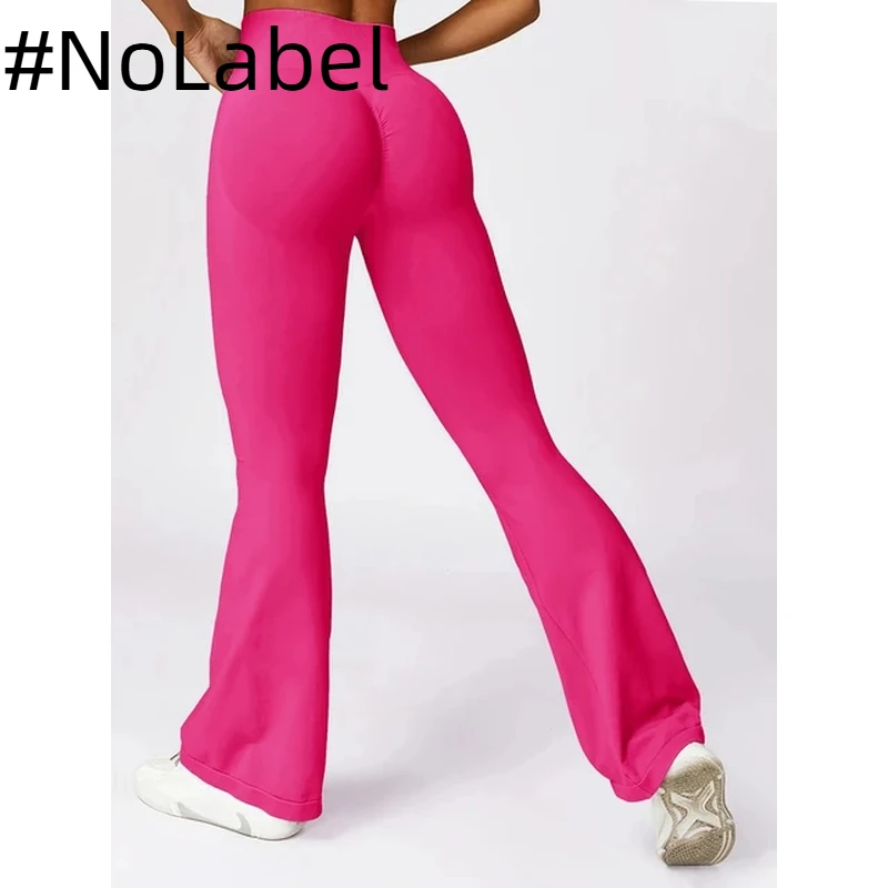 NoneLabelCollection Women Yoga Bell-bottoms Tight Scrunch Buttock Lift High Waist Sports Pants Gym Breathable Fitness Leggings