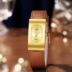 Retro women's watch, simple belt watch, niche high-end oval quartz women's watch, high-value watch