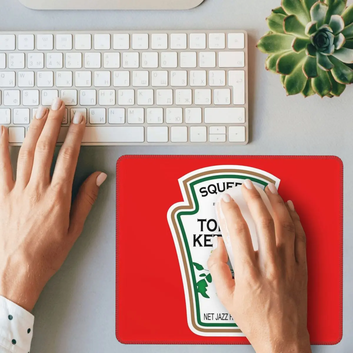 مضحك الكاتشب تسمية ماوس الوسادة الكمبيوتر لوحة المفاتيح ماوس حصيرة ألعاب الكمبيوتر المحمول مكتب حصيرة مكتب الملحقات الجدول الحصير