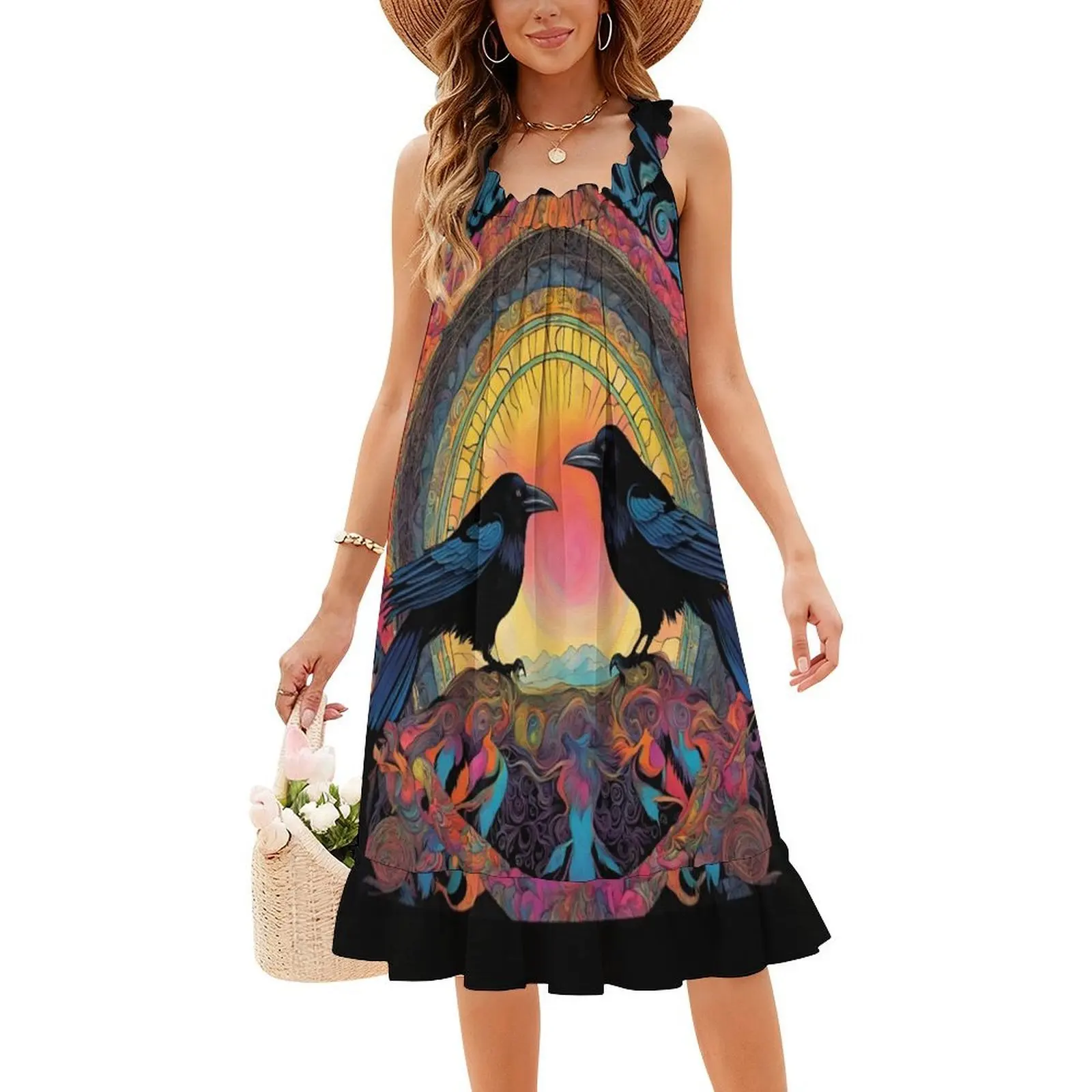 Odin's Ravens Boho Chic Dress - usage example