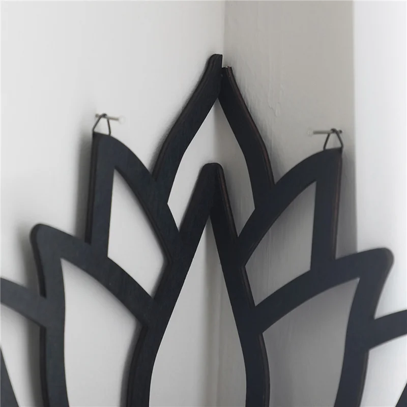 

ABFY-2X угловая полка в виде лотоса, деревянная настенная плавающая полка, декоративная полка для цветов и растений для спальни, декора книжной комнаты