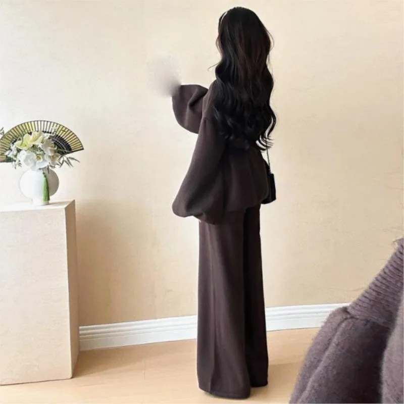 2026 Pregnant Women's Long Sleeve Knitted Top Pants Clothing Set Maternity Pants Sweater 2-piece Set Maternity Clothing SetLJ354 - view 5