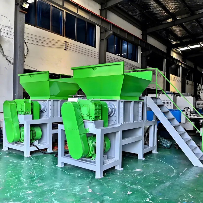 Horserider Double Shaft Automatic Gear Shredder Recycling Industrial Waste Plastic Film Hard Plastic Shredding Machine
