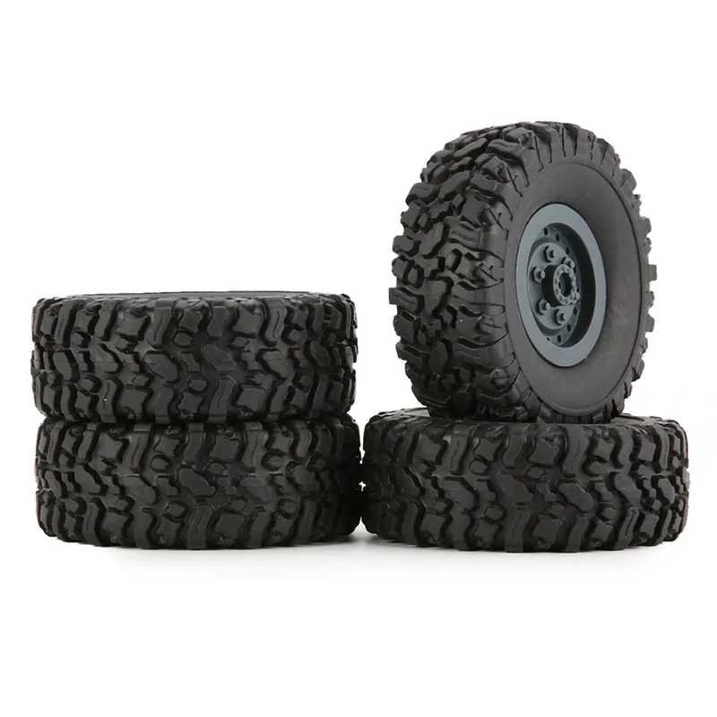 4Pcs Rubber Wheel Rim Tire Tyre for RC 1/16 Climbing Crawler Car WPL B-1/B-24/C-14/C-24/B-16 Truck Model Spare Parts