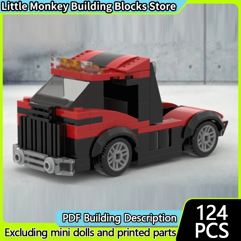 Geschwindigkeit Racing Auto Modell MOC Bausteine Fracht Transport Lkw Modulare Technologie Kinder Urlaub Geschenke Montieren Spielzeug Anzug