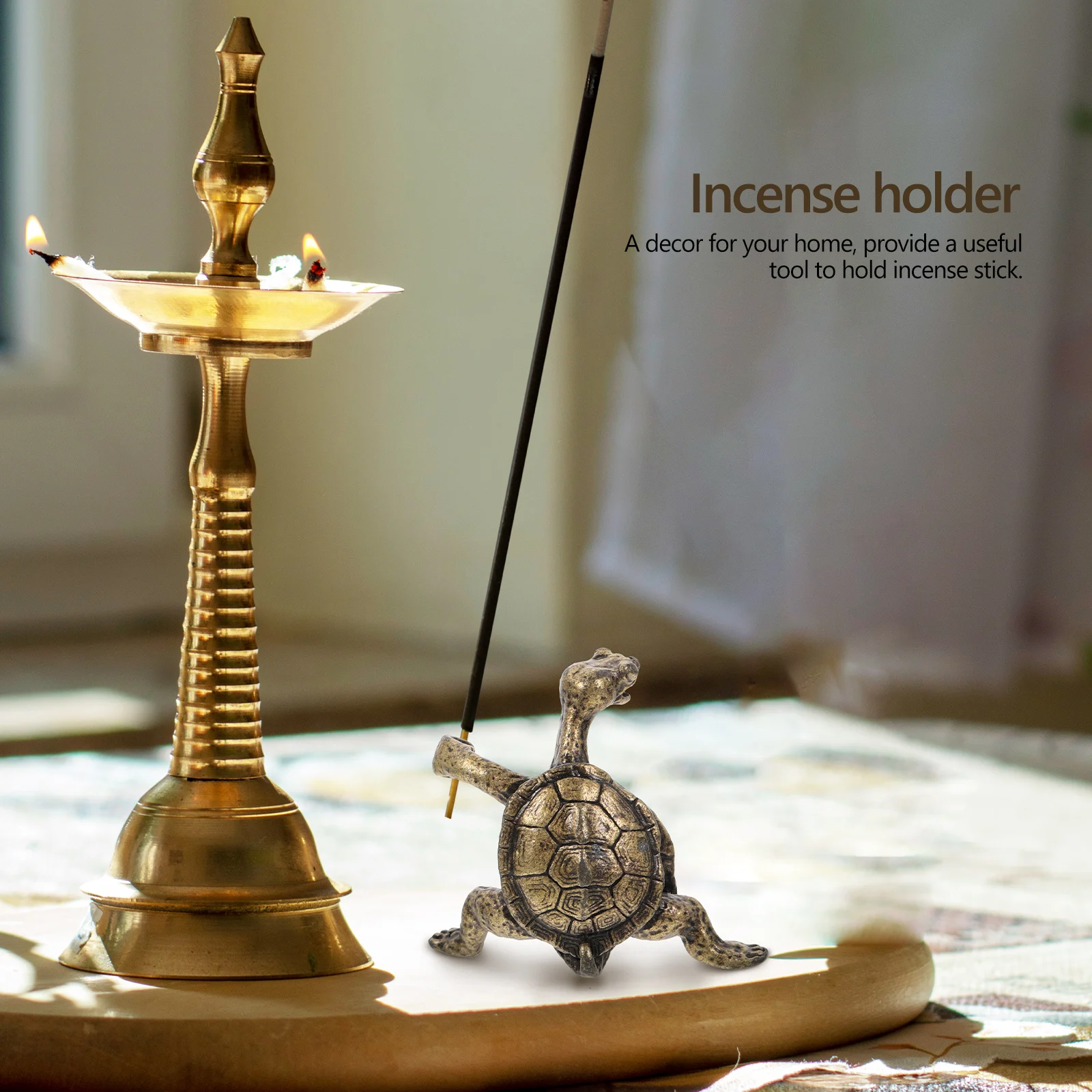 

2 Pcs Decor Incense Stick Holder Decors Vintage Decoration Burner Turtle Holders Seat