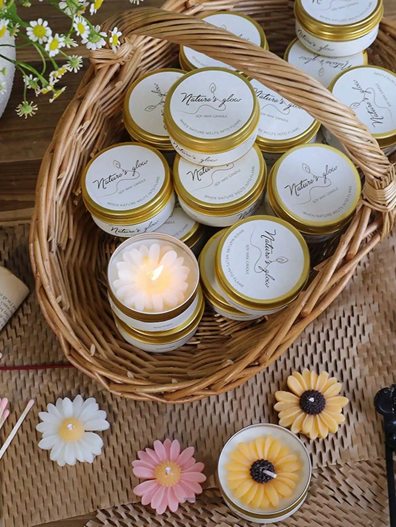 Little Iron Jar Chamomile Scented Candle Smoke-Free Soy Wax Premium Aroma Candle Elegant Gift image 3