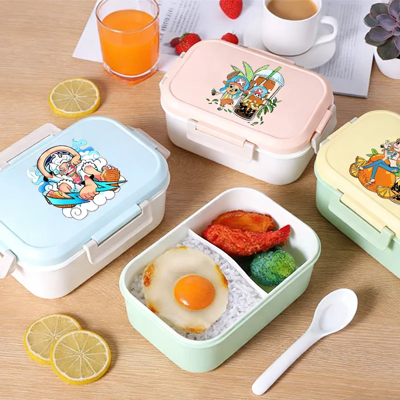 Contenedor de almuerzo multifuncional One Pieces, caja portátil para almacenamiento de frutas para microondas, caja Bento para comida para niños y niñas, suministros para pícnic al aire libre