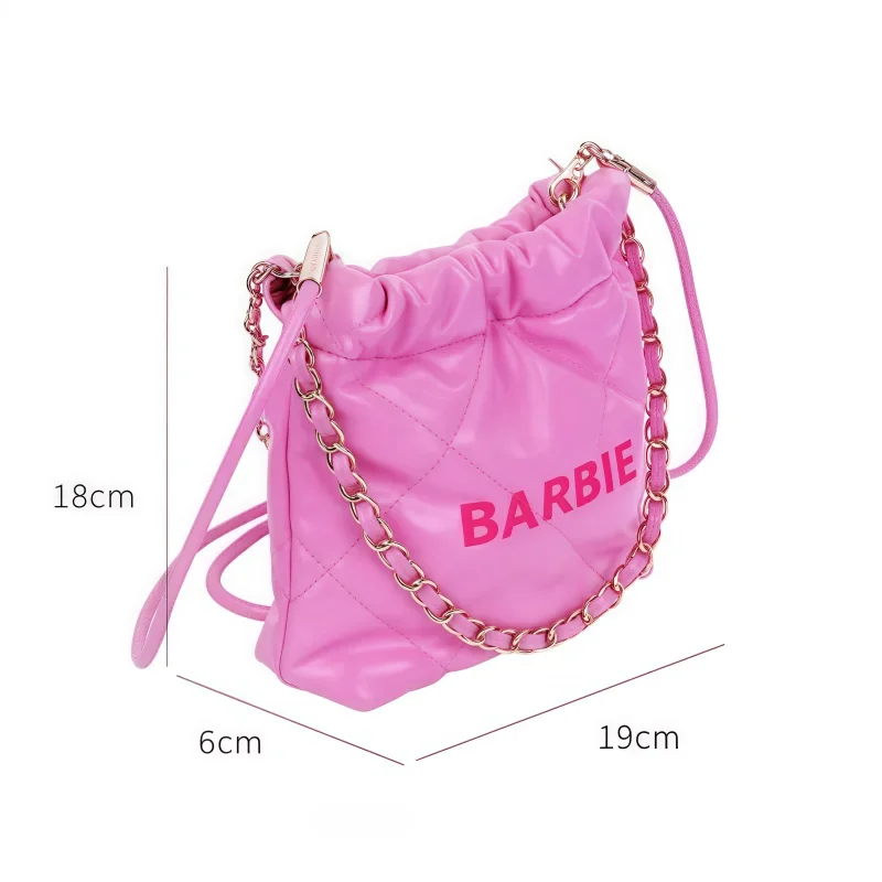 Barbie Crossbody Bag Travel Storage Backpack Pu Bag Fashionable and Versatile Divided Handbag Girls Crossbody Girl Special Gifts