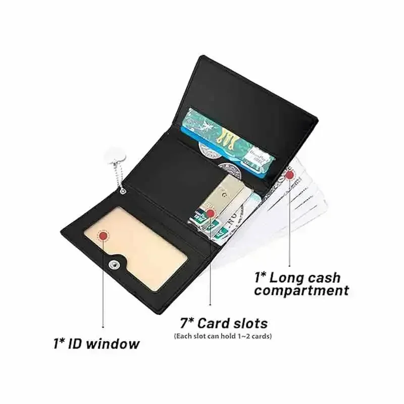 GCX-02 Womens Wallet Small Trifold Slim Leather Cute Wallet Cash Pocket with Heart