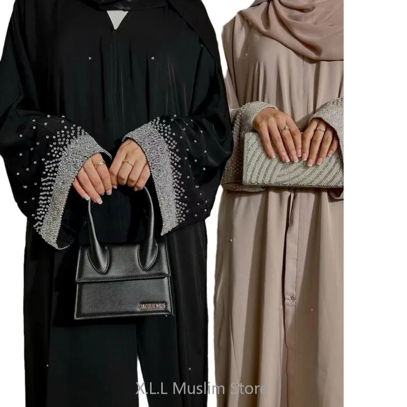 Saudi-Arabien Perle Muslim eröffnet Kimono Abaya Kaftan Kebaya Marokko Dubai 2024 Luxus Urlaubs kleid Frauen Gebet Kleidungs stück