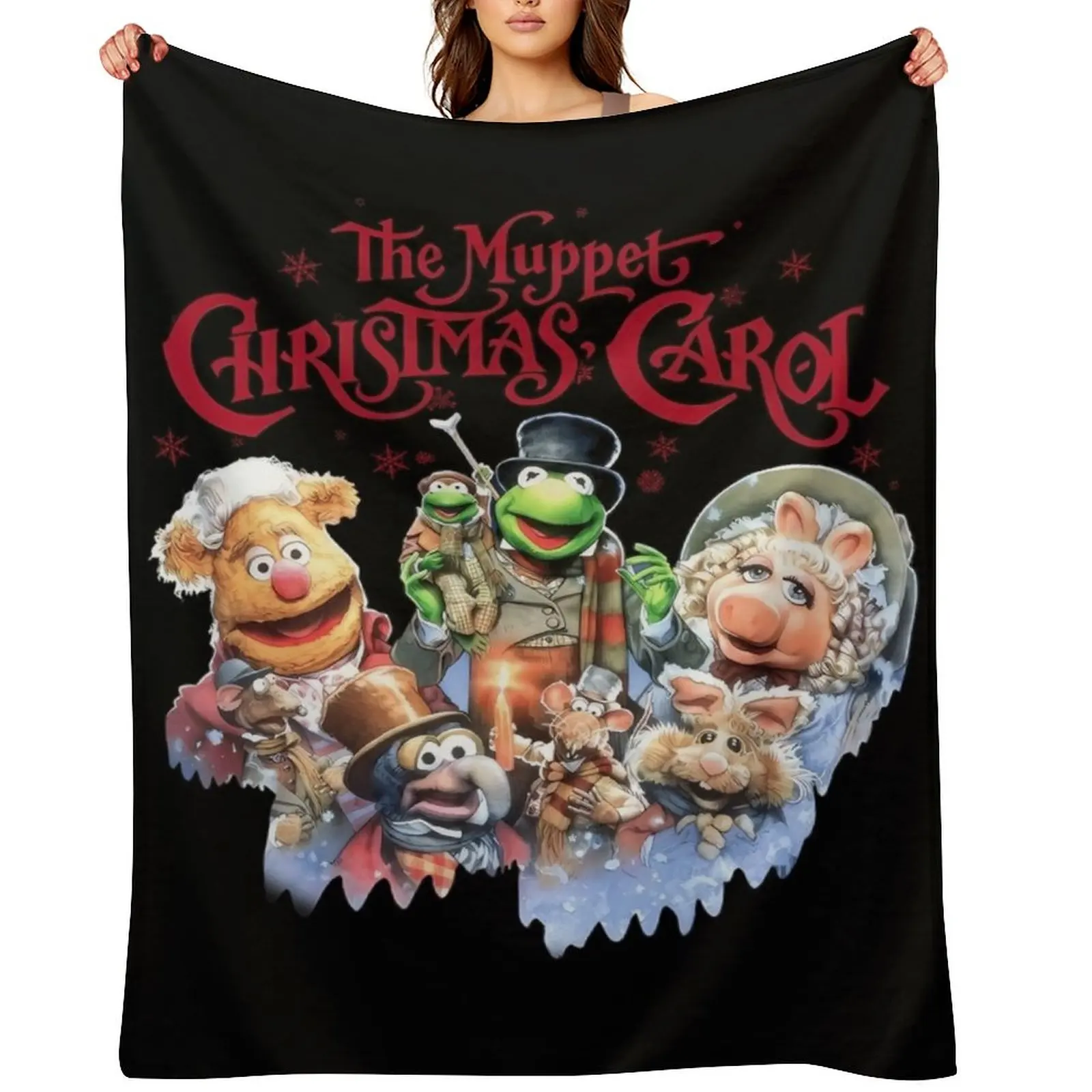 

90S Mup.pets Christmas Carol Throw Blanket Bed linens christmas gifts Softest Winter beds Blankets