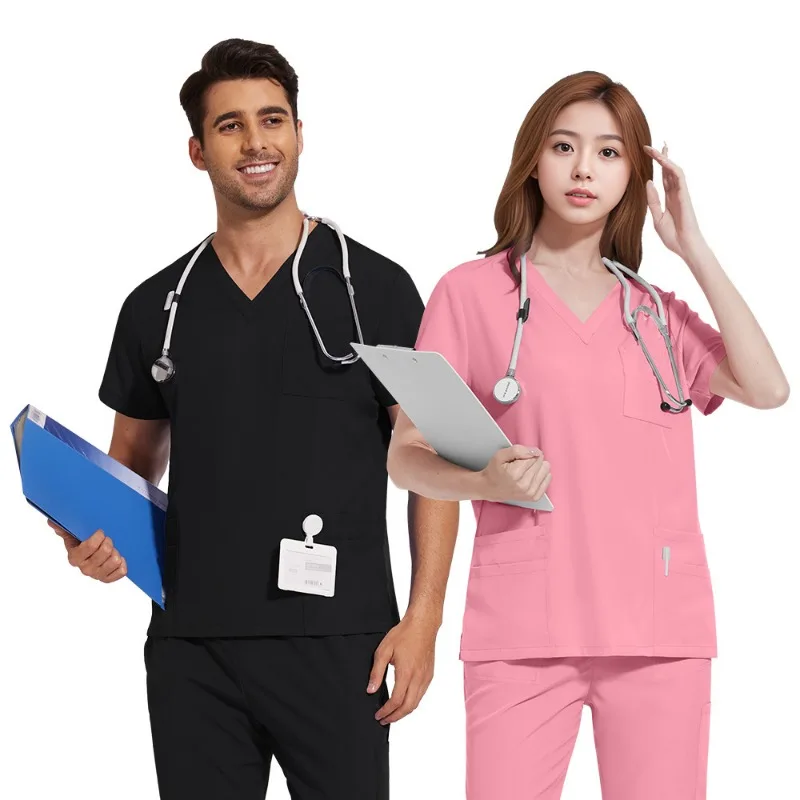 Clinical Green Gray Blue White Sanitary Dentist Medical Nursing Veterinary Surgical Uniform Men Work Wear Jogger Man Scrubs Set