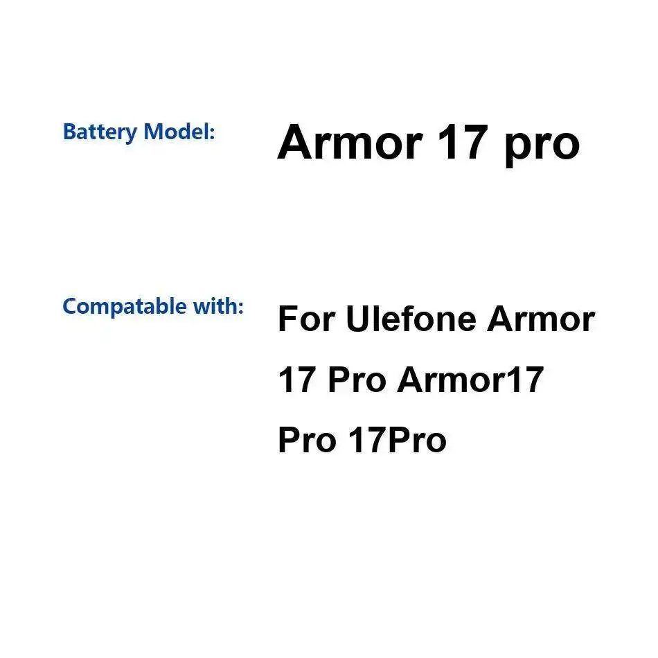 

Для Ulefone Armor 17 Pro надежный сменный аккумулятор для мобильного телефона 5380 мАч
