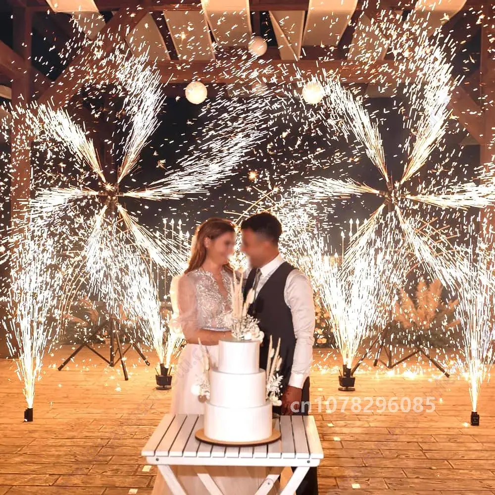 Light Effect Cold Flame Machine Double Wheel Rotary Wedding Decor Mariage Party Baby Shower Decoration Anniversaire Bride Pyro