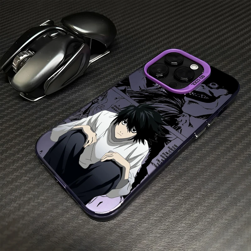 Anime Death Note Boy Cool For Apple iPhone 15 14 13 12 11 XS XR X Pro Max Plus Colorful Silver Cover Phone Case