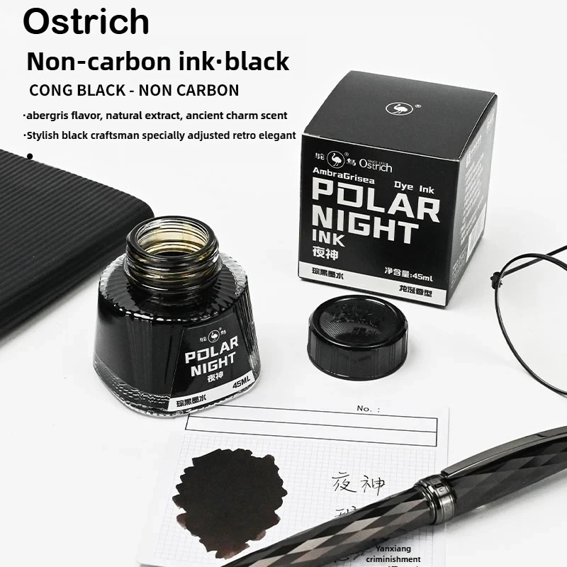 

Страус Премиум Nano Carbon Черный Винтаж Водонепроницаемые чернила для перьевой ручки Неуглеродистые быстросохнущие чернила Школьные принадлежности для JINHAO