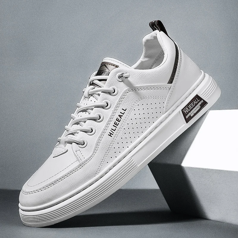 

2026 New Men's Slip-On White Sneakers,Breathable Platform Skate Shoes,Non-Slip Trendy Versatile Athletic Casual Shoes for Spring