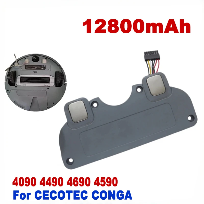 14.4V 100% ใหม่เข้ากันอย่างลงตัวเหมาะสำหรับ cecotec Conga 4090 4490 4690 4590ก้อนแบตเตอรี่หุ่นยนต์มือถือ12800mAh