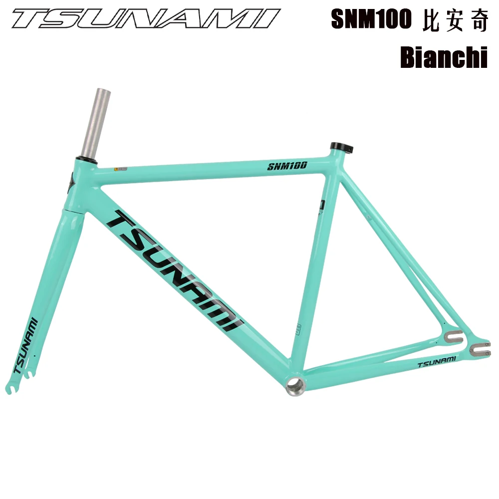 NEW TSUNAMI SNM100 Fixed Gear Bicycle Frameset 49cm 52cm 55cm 58cm Aluminum Racing Track Red Bike Fixed Frame Track Frame