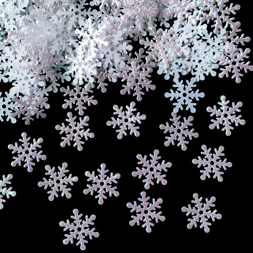 2cm Christmas Snowflakes Confetti Xmas Tree Ornaments Christmas Decorations for Home Winter Party Cake Decor Supplies