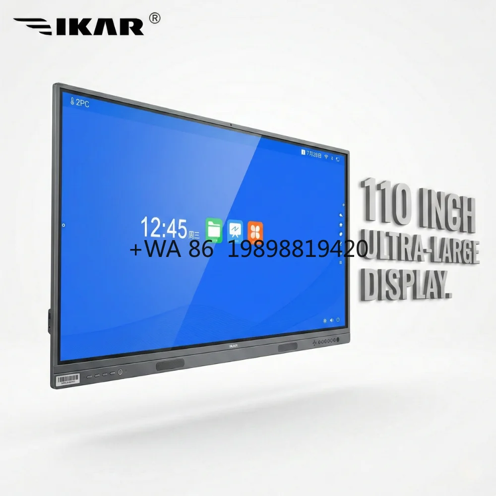 110 Inch Interactive Teaching Board 4K Smart Whiteboard Touch Screen Monitor Digital Signage for School Office Boardroom