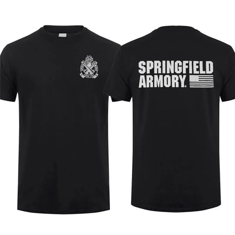 Camiseta Springfield Armory Crossed Cannons con diseño de logotipo llamativo, cómoda, negra